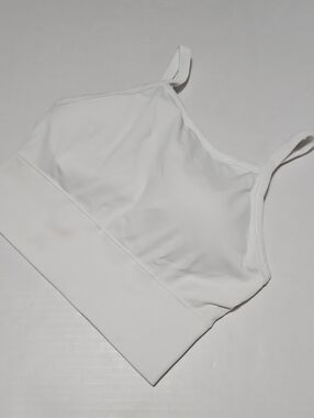 Pro Fit White Women’s Seamless Cami Crop Top Sports Bra Size L